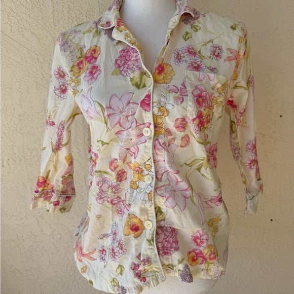 Lauren Ralph Lauren Tops - Lauren Ralph Lauren Women’s Pajama Top 3/4 sleeve Floral Cotton Medium shirt